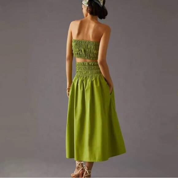 Anthropologie Blue Tassel Bandeau Top and Skirt - Size Medium - Picture 2 of 5